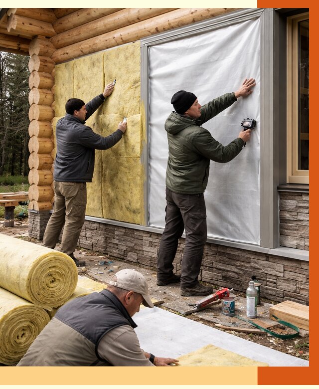 Утепление бревенчатого дома в Благовещенске от 7945 руб/м2 — заказать под ключ | ТепломастерБгв