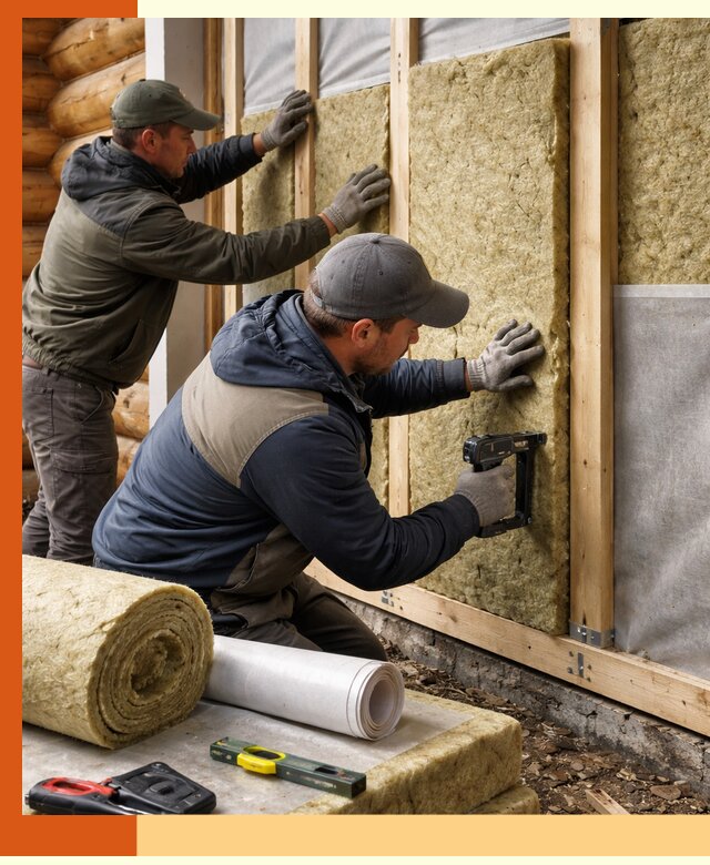 Утепление бревенчатого дома под ключ в Благовещенске