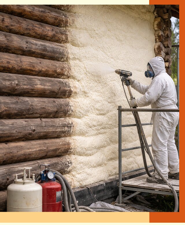 Утепление бревенчатого дома ППУ в Благовещенске под ключ от 6491 руб. | ТепломастерБгв