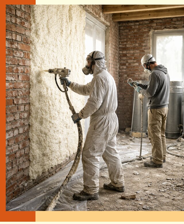 Утепление кирпичного дома пенополиуретаном в Благовещенске