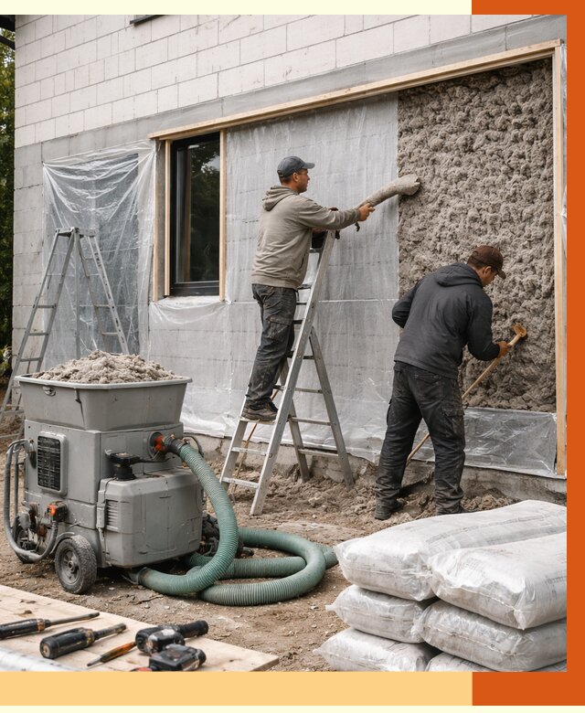 Утепление дома из газобетона эковатой в Благовещенске от 4674 руб./м2 | ТепломастерБгв