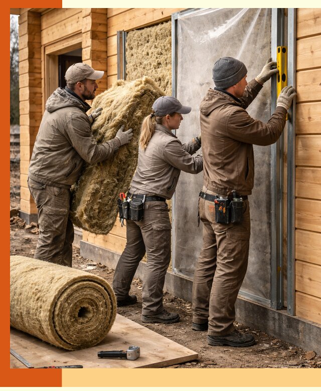 Утепление дома из двойного бруса в Благовещенске качественно и надёжно