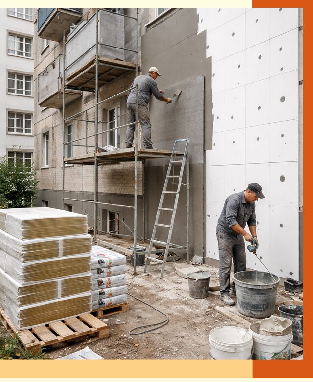 Утепление квартиры снаружи в Благовещенске от 6387 руб/м2 под ключ | ТепломастерБгв