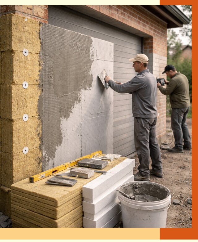 Утепление гаража снаружи в Благовещенске от 4362 руб. за м2 — наружное утепление под ключ | ТепломастерБгв