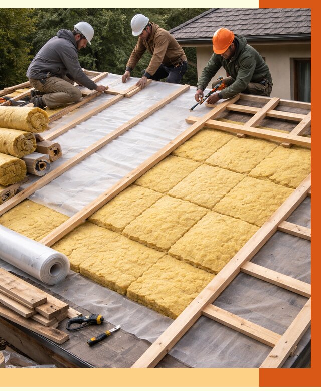 Утепление скатной крыши в Благовещенске от 1298 руб./м2 под ключ | ТепломастерБгв