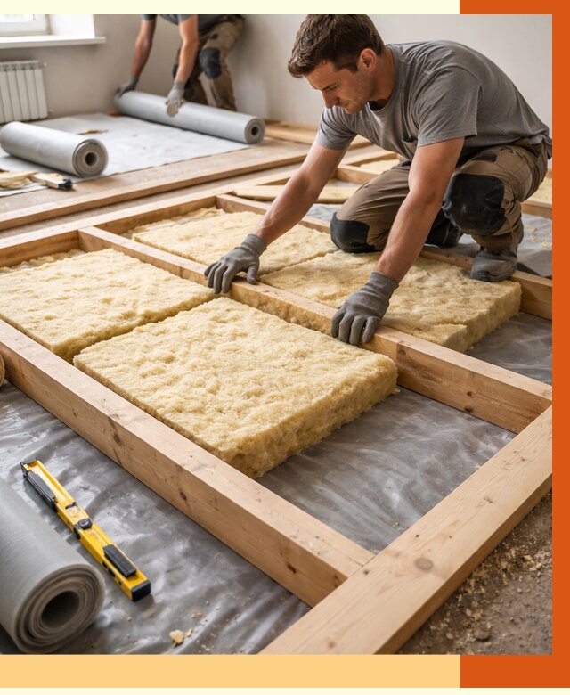 Утепление деревянного пола в Благовещенске от 1558 руб./м2 под ключ | ТепломастерБгв