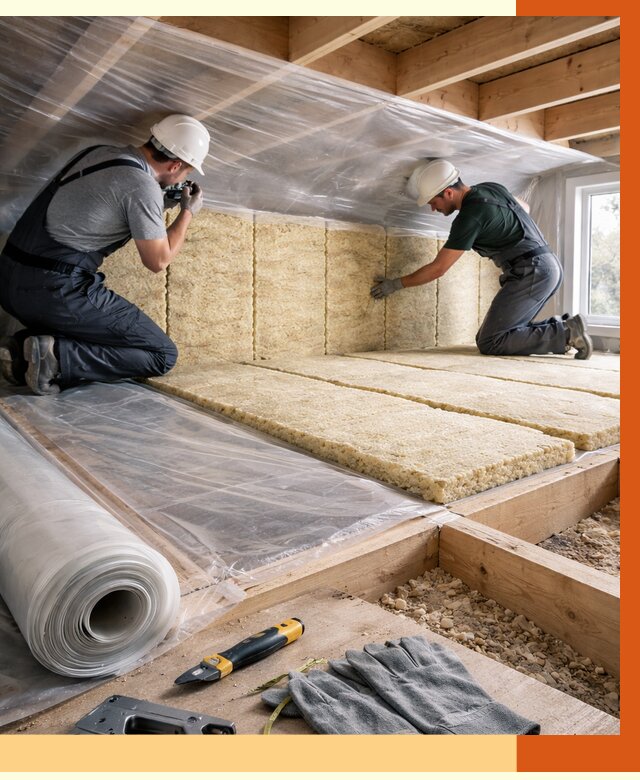 Утепление перекрытий в Благовещенске от 2960 руб/м2 — утепление межэтажных и чердачных | ТепломастерБгв