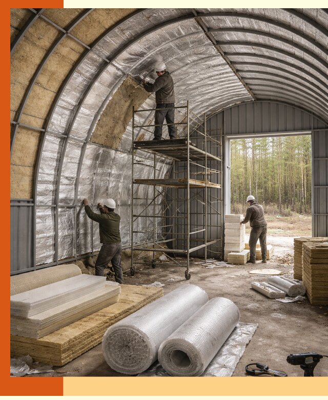 Утепление арочного ангара под ключ в Благовещенске