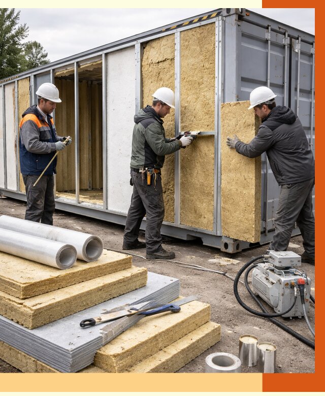 Утепление морского контейнера в Благовещенске от 3895 руб. под ключ | ТепломастерБгв