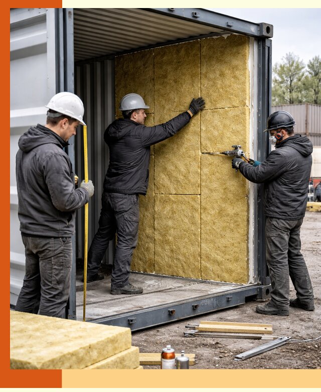 Утепление морского контейнера в Благовещенске: надежная теплоизоляция и защита