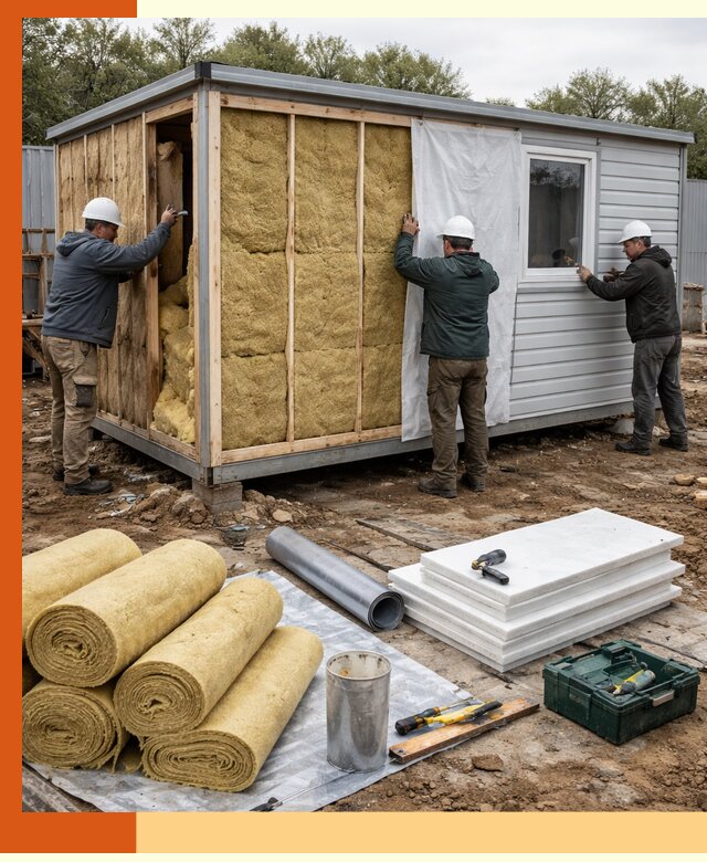 Утепление строительной бытовки под ключ в Благовещенске для любых условий