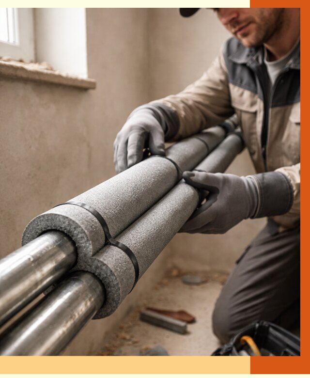 Утепление труб отопления в Благовещенске от 2960 руб. за м² — услуги под ключ | ТепломастерБгв