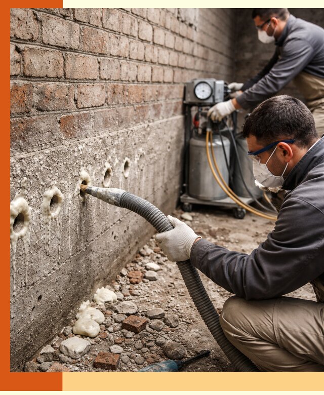 Заполнение колодцевой кладки ППУ в Благовещенске быстро и герметично