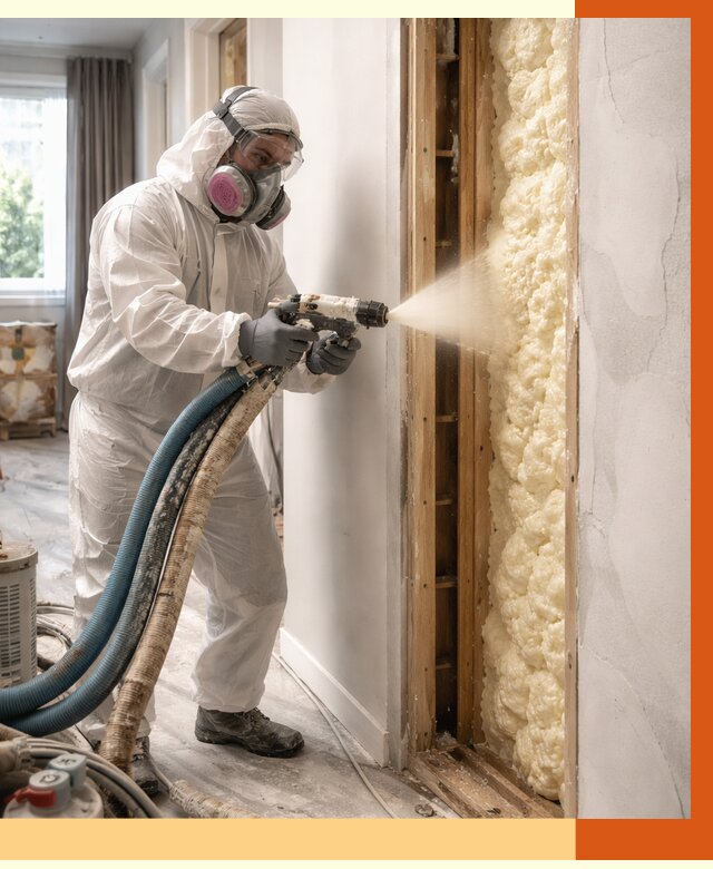 Межстеновое утепление ППУ в Благовещенске от 2856 руб/м2 — межстенное утепление под ключ | ТепломастерБгв