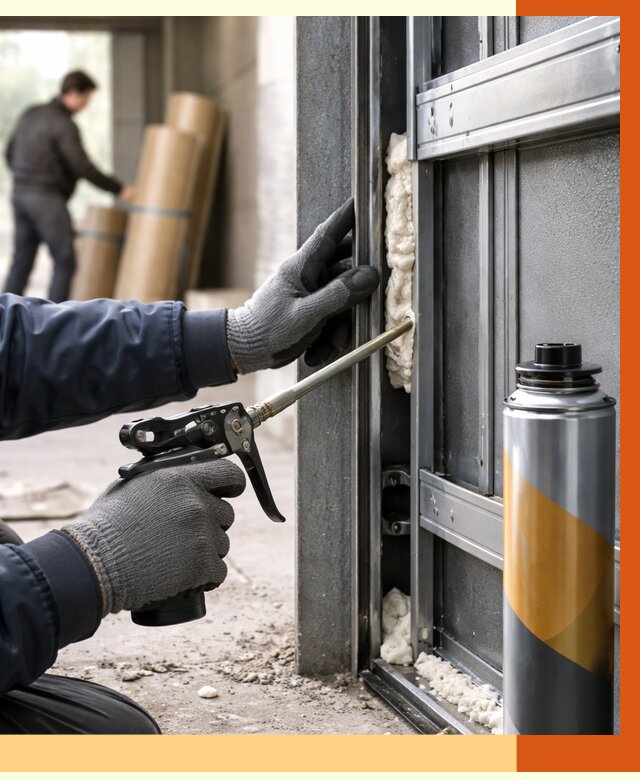 Заполнение пустот ворот в Благовещенске от 4674 руб. — заливка ППУ, утепление под ключ | ТепломастерБгв