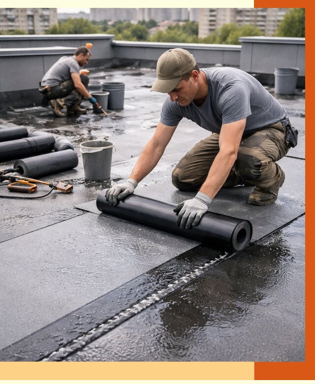 Гидроизоляция плоской кровли в Благовещенске от 4674 руб./м2 — профессионально | ТепломастерБгв