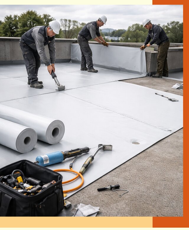 Гидроизоляция мембранной кровли в Благовещенске от 7790 руб./м² — профессионально | ТепломастерБгв