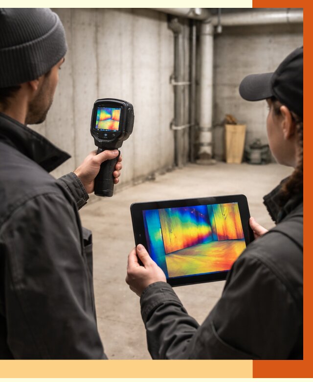 Тепловизионное обследование подвала в Благовещенске от 4674 руб. — проверка гидроизоляции | ТепломастерБгв